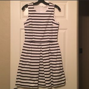 Navy and white stripe dress